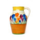 Clarice Cliff - Crocus - A single handled Lotus jug circa 1930,