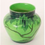 Carlton Ware - A 1930s Art Deco vase decorated in the Handcraft Green Trees pattern vase,