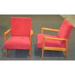 Attributed to Gordon Russell Furniture - Four open armchairs or group chairs,