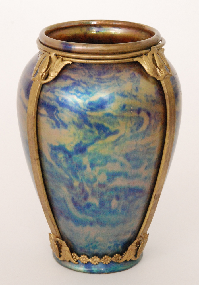 Zsolnay Pecs - An early 20th Century Art Nouveau vase of tapering form decorated with an iridescent - Image 3 of 7