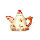 Clarice Cliff - Tepee - A novelty teapot created for the Canadian market circa 1936,