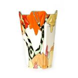 Clarice Cliff - Honolulu - A shape 451 castleated vase circa 1933 hand painted with a stylised tree