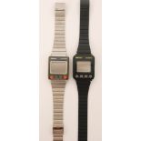 Seiko - A 1980s Japanese gentleman's UC-3000 LCD wrist watch with aluminum bezel, numbered 4D4441,