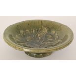 Christopher Dresser - Linthorpe - A late 19th Century shallow footed tazza decorated with moulded
