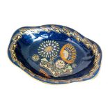 Carlton Ware - A 1930s Art Deco Revo dish decorated in the gilt and enamel Needlepoint pattern,