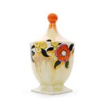 Clarice Cliff - Lydiat - A shape 690 preserve pot and cover circa 1933,