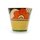 Clarice Cliff - Floreat - A small tumbler circa 1930, hand painted with a band of stylised flowers,