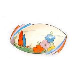 Clarice Cliff - Poplar - A shape 475 Daffodil bowl circa 1932 hand painted with a stylised cottage