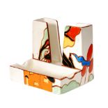 Clarice Cliff - Orange House - A shape 420 cigarette holder circa 1931,