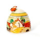 Clarice Cliff - Brookfields - A small bee hive honey pot circa 1936,