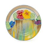 Clarice Cliff - Delecia Pansies - A circular plate circa 1933,