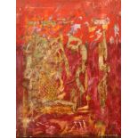 Jolan Polatschek Williams (1908-1988) - Abstract in red and purple, acrylic on canvas,