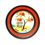 Clarice Cliff - Applique Caravan - A circular plate circa 1931,