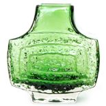 Geoffrey Baxter - Whitefriars - A Textured range TV glass vase in Meadow Green, pattern 9677,