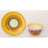 Clarice Cliff - Gayday - A globe shape cup and saucer circa 1931,