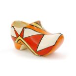 Clarice Cliff - Sunburst - A small Sabot hand painted in an abstract sunburst motif in red, orange,