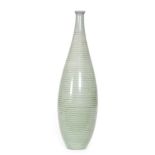 Unknown - A 1950s Swedish bottle vase glazed in celadon green with vertical darker green banding