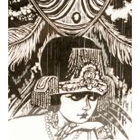 Frank Martin (1921-2005) - 'Queen of Sheba, a woodcut, signed and titled, plate 22cm x 18cm,