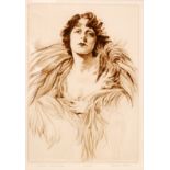 Frank Martin (1921-2005) - 'Norma Talmadge', a coloured copper plate etching, signed,