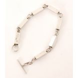 Arne Johansen - A 1970s Danish Sterling silver bracelet formed of seven oblong links with single