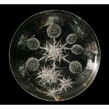 Josef Svarc - Podebrady Glassworks - A large crystal glass circular plaque cut and engraved with