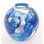 Allister Malcolm - A studio glass vase of ovoid form,