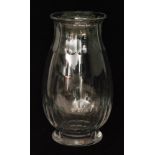 Keith Murray - Stevens & Williams - A large 1930s clear crystal glass vase of footed sleeve form