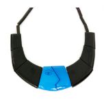 Francois Schoenlaub - Guillemette L'hoir Paris - A 1980s 'Cocteau' necklace in blue and black,