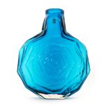 Geoffrey Baxter - Whitefriars - A Textured range Banjo vase lamp base in Kingfisher Blue,