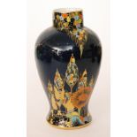 Carlton Ware - A 1930s Art Deco vase decorated in the Fantasia pattern, printed script mark,