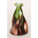 Attributed to Christopher Dresser - Ault Pottery - A Propeller vase glazed in green to brown,