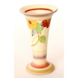 Clarice Cliff - Gloria Flowers - A shape 280 trumpet vase circa 1930,