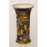 Carlton Ware - A 1930s Art Deco flared cylinder vase decorated in the Chinese Figures pattern with
