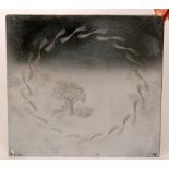 Eric Ravilious - Garden - A 1930s square chrome plated printing plate etched with the design for an