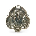 Unknown - An early 20th Century Art Nouveau polished pewter dish of triform,