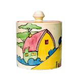 Clarice Cliff - Pink Roof Cottage - A drum preserve circa 1932,