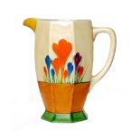 Clarice Cliff - Crocus - A large Athens shape jug circa 1930,