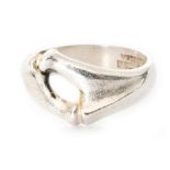 Bjorn Weckstrom for Lapponia - A 1980s Finnish Sterling silver ring of abstract design of two