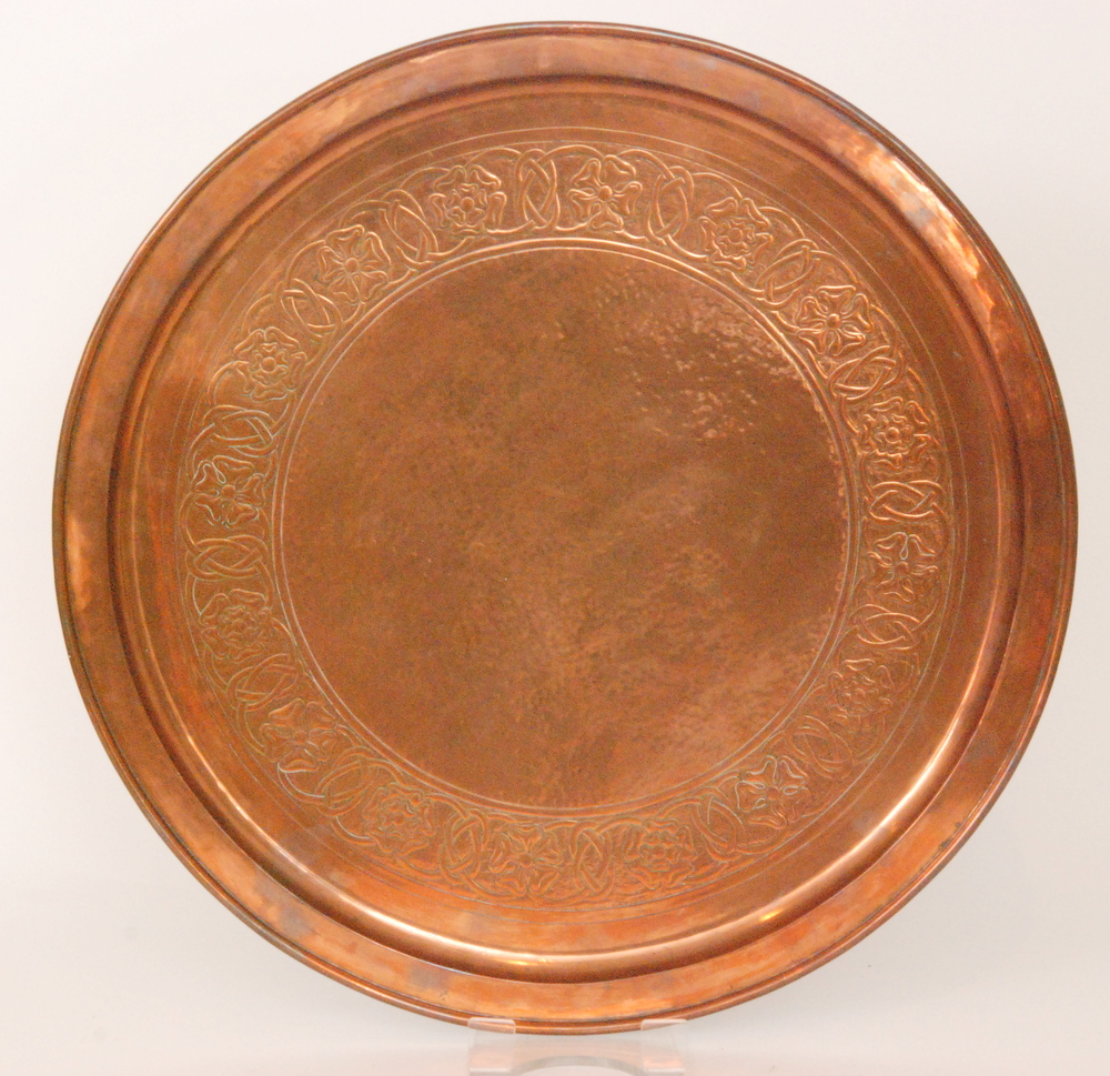 Keswick School of Industrial Arts - A large early 20th Century Arts and Crafts copper charger