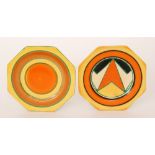 Clarice Cliff - New Flag - An octagonal side plate circa 1930,