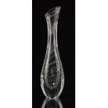 Vicke Lindstrand - Kosta - A post war clear crystal glass vase of drawn ovoid form with internal