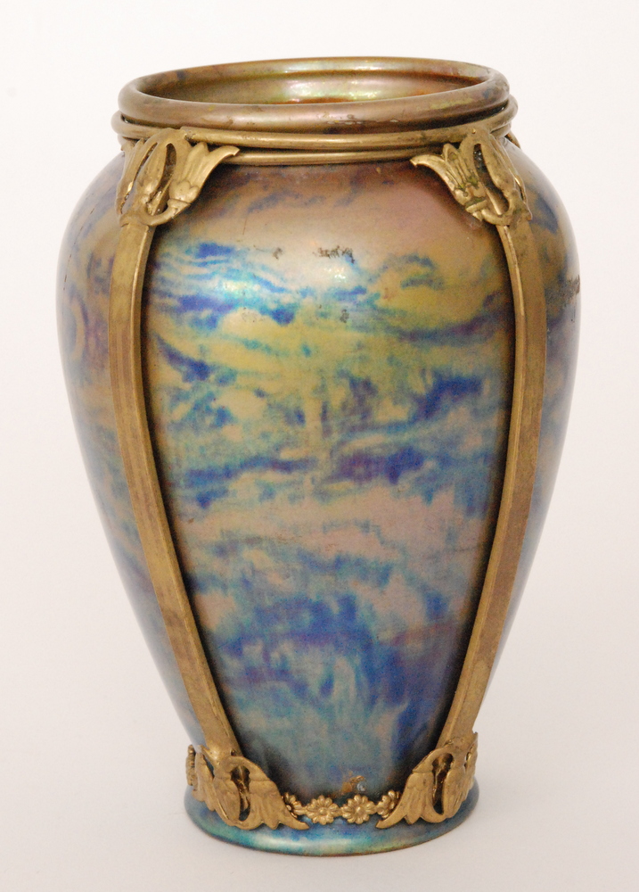 Zsolnay Pecs - An early 20th Century Art Nouveau vase of tapering form decorated with an iridescent - Image 2 of 7