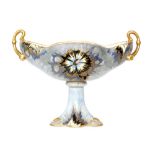 Carlton Ware - A 1930s Art Deco pedestal gondala decorated in the Explosion pattern with gilt and