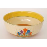 Clarice Cliff - Crocus - A large Holborn fruit bowl circa 1930,