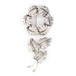 Niels Erik From - Two Danish Sterling silver brooches each of foliate decoration,