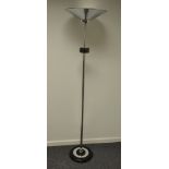 Unknown - A contemporary chrome standard lamp in the Art Deco taste with a circular base,