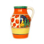 Clarice Cliff - Umbrellas & Rain - A single handled Lotus jug circa 1930,