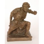 After Sedlecka - A bronzed resin sculpture of a theatrical figure, possibly Henry Irving,