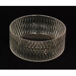 David Queensbury - Webb Corbett - A large post war clear cut crystal glass bowl of shallow circular