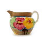 Clarice Cliff - Delecia Pansies - A small Perth shaped jug circa 1932,